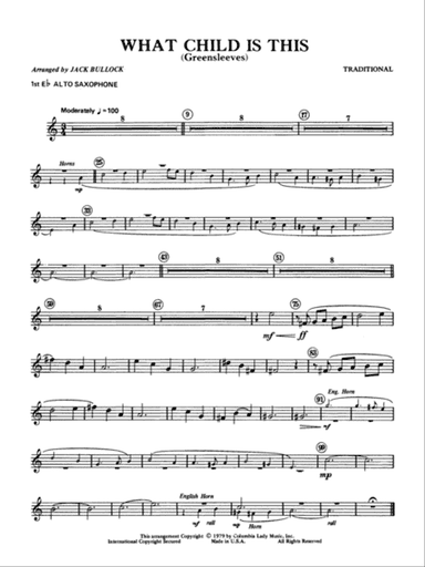 What Child Is This?: E-flat Alto Saxophone