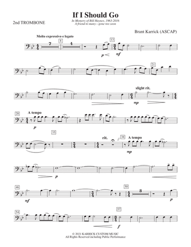 If I Should Go: 2nd Trombone