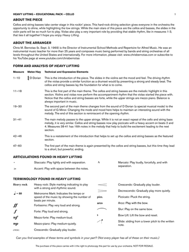 Heavy Lifting: Cello Educational Pack