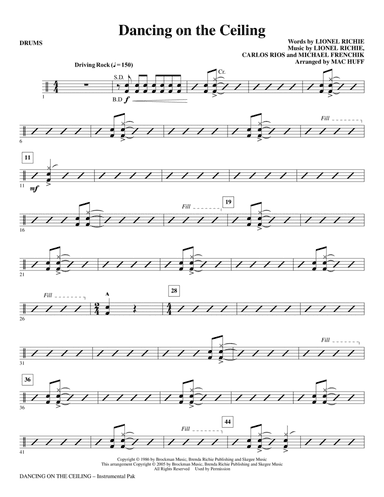 Dancing On The Ceiling (arr. Mac Huff) - Drums
