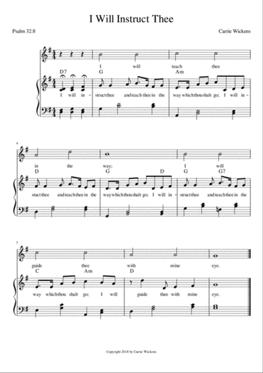 I Will Instruct Thee