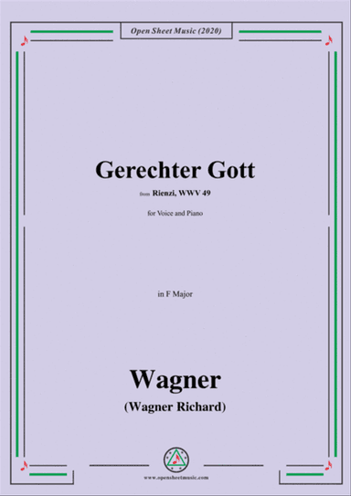 Wagner-Gerechter Gott,in F Major,for Voice and Piano