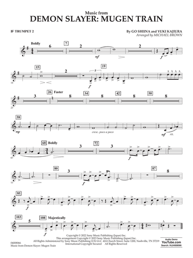 Music from Demon Slayer: Mugen Train (arr. Michael Brown) - Bb Trumpet 2