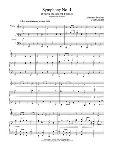 Symphony No. 1 In C Minor, Fourth Movement Excerpt