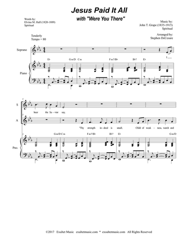 Jesus Paid It All (with "Were You There") (2-part choir - (SA)