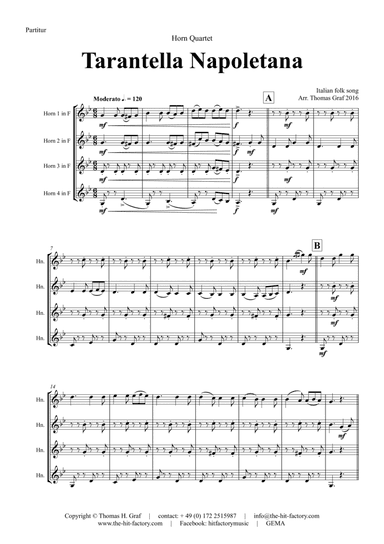 Tarantella Napoletana - Italian Folk Song - Horn Quartet
