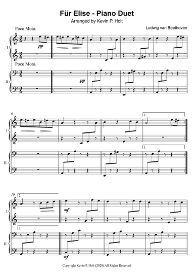 Für Elise - Piano Duet