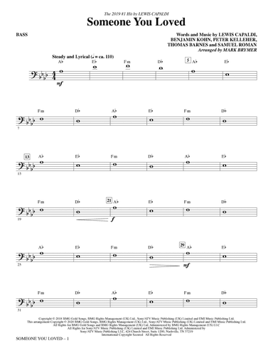 Someone You Loved (arr. Mark Brymer) - Bass