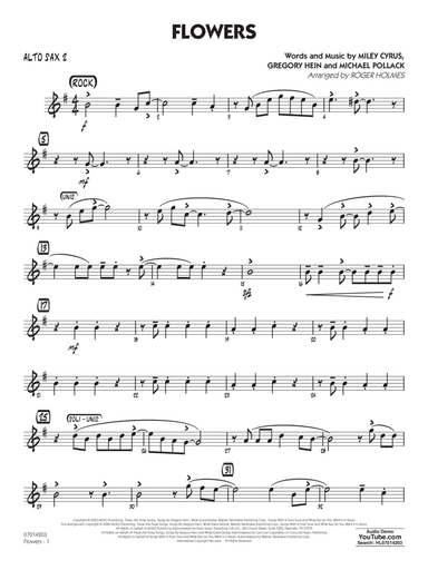 Flowers (arr. Roger Holmes) - Alto Sax 2