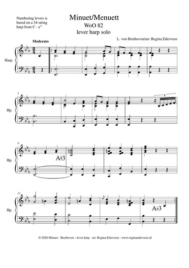 Minuet/Menuett (Beethoven) - lever harp solo