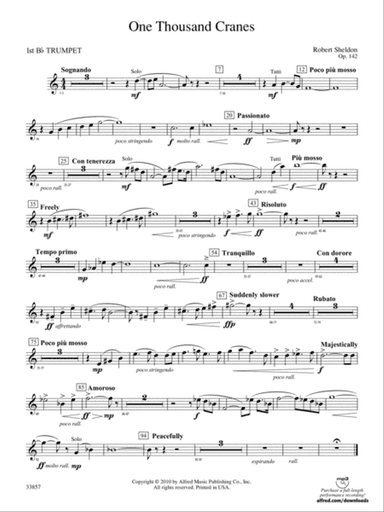 One Thousand Cranes: 1st B-flat Trumpet