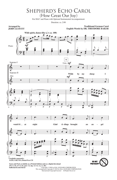 Shepherd's Echo Carol (How Great Our Joy) (arr. John Leavitt)