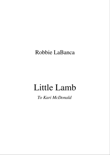 Little Lamb (Soprano and Piano)