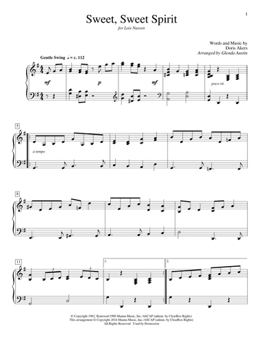 Sweet, Sweet Spirit (arr. Glenda Austin)