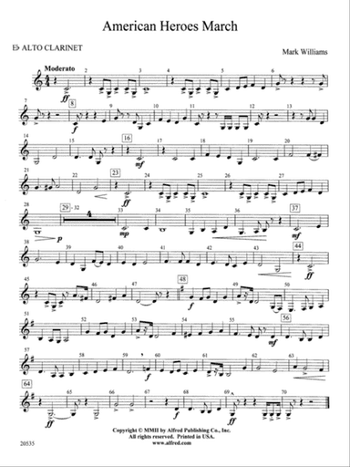 American Heroes March: E-flat Alto Clarinet