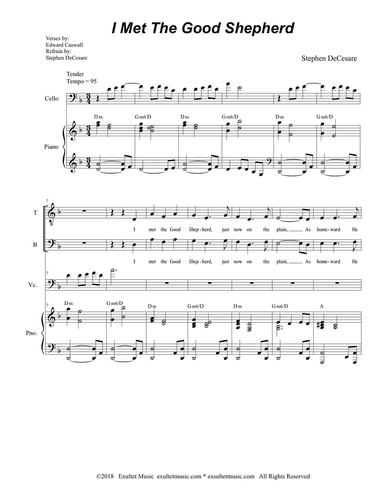 I Met The Good Shepherd (Vocal Quartet - (SATB)