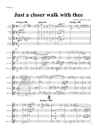 Just A Closer Walk With Thee - New Orleans Funeral - Saxophone Quartet