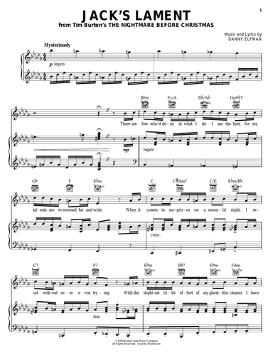 Jack's Lament (from The Nightmare Before Christmas)