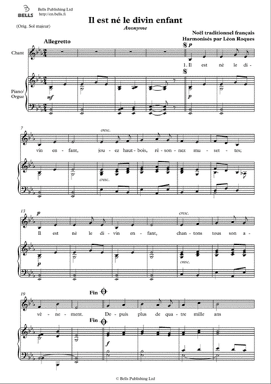 Il est ne le divin enfant (E-flat Major)