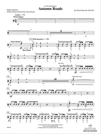 Autumn Roads: 1st Percussion