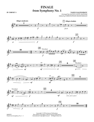 Finale from Symphony No. 1 - Bb Cornet 1