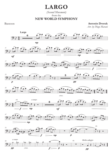 Largo from "New World Symphony" for Bassoon and Piano