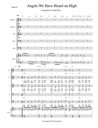 Angels We Have Heard on High SATB and piano