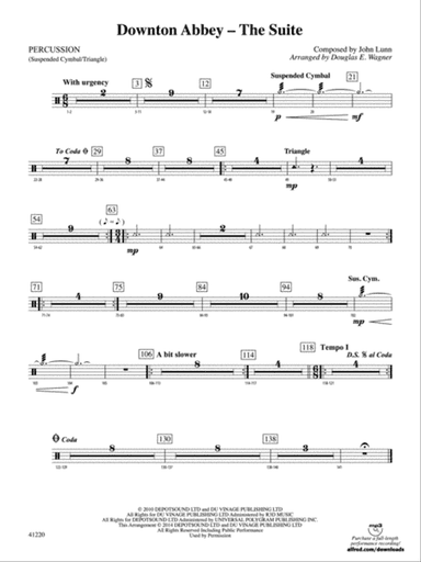 Downton Abbey – The Suite: 1st Percussion