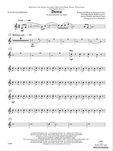 Down: E-flat Alto Saxophone