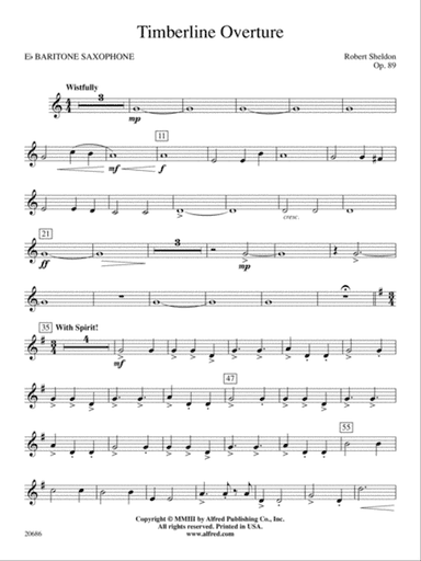 Timberline Overture: E-flat Baritone Saxophone