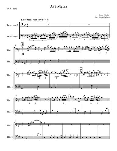 Ave Maria (Franz Schubert) for Trombone Duo