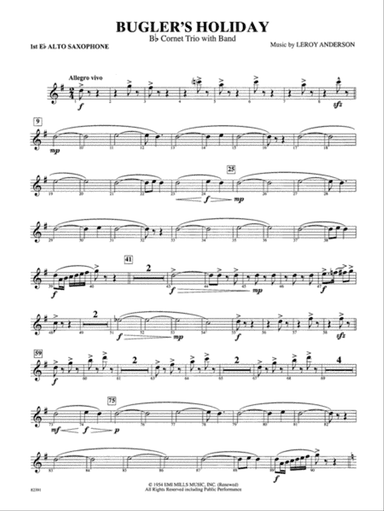 Bugler's Holiday (with Cornet Trio): E-flat Alto Saxophone