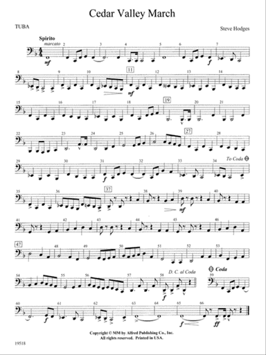 Cedar Valley March: Tuba