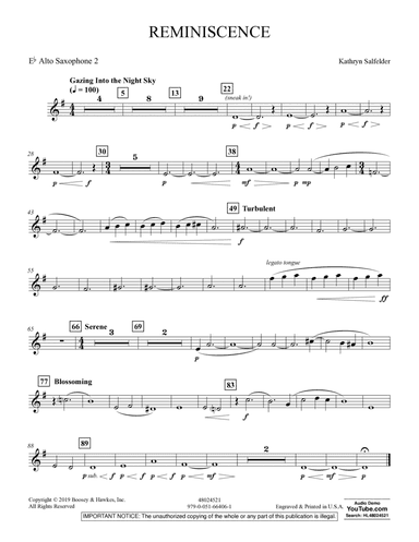 Reminiscence - Eb Alto Saxophone 2