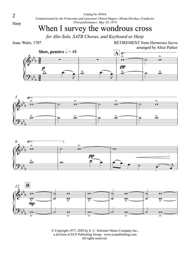 When I survey the wondrous cross: from Melodious Accord (Harp Part)