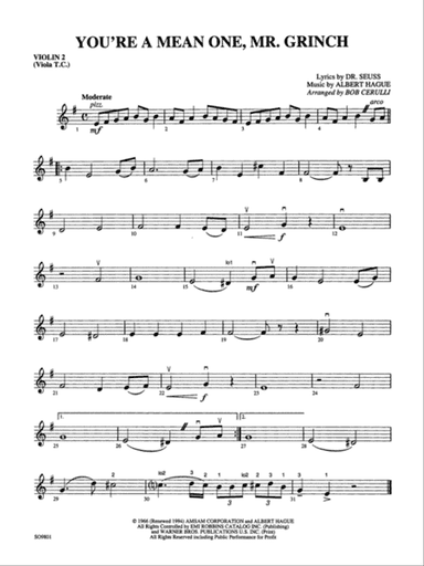 You're a Mean One, Mr. Grinch: 2nd Violin