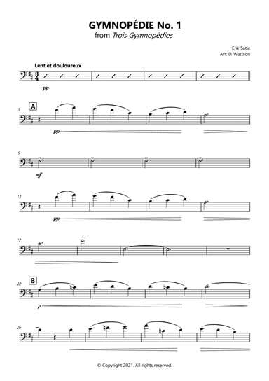 Gymnopedie for trombone