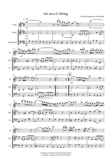 Air on a G String for Flute, Violin and Cello Trio