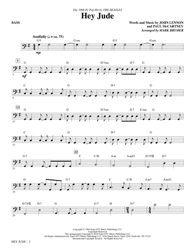 Hey Jude (arr. Mark Brymer) - Bass