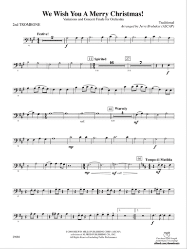 We Wish You a Merry Christmas: 2nd Trombone