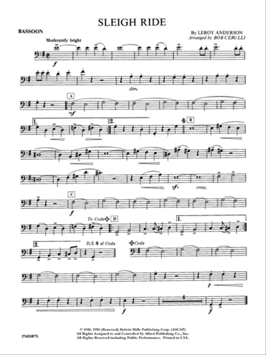 Sleigh Ride: Bassoon