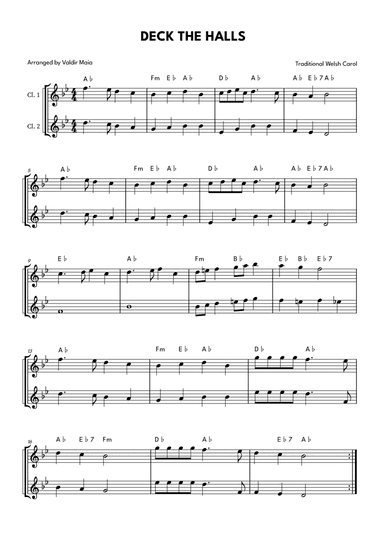 Deck The Halls - Clarinet Duet