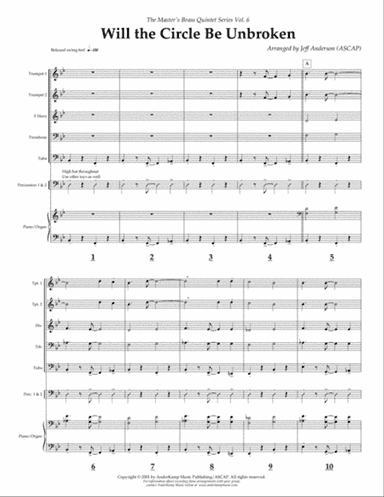 Will the Circle Be Unbroken for Brass Quintet