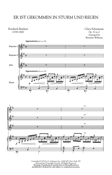 Er Ist Gekommen In Sturm Und Regen (arr. Brandon Williams)