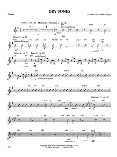 Dry Bones: Guitar