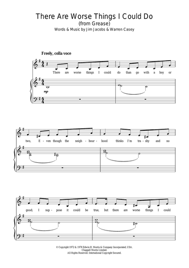There Are Worse Things I Could Do (from Grease)