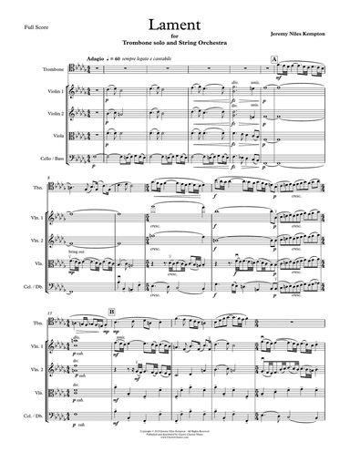 Lament for Trombone and String Orchestra