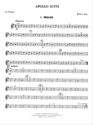 The Apollo Suite: 1st Violin