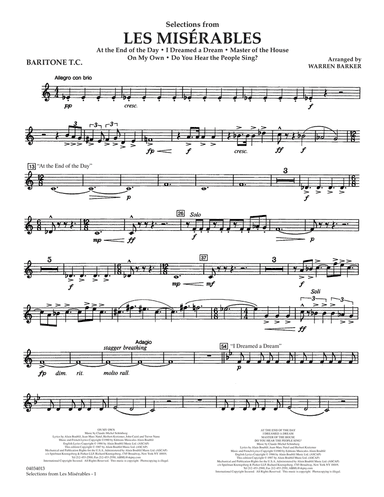 Selections from Les Misérables (arr. Warren Barker) - Baritone T.C.