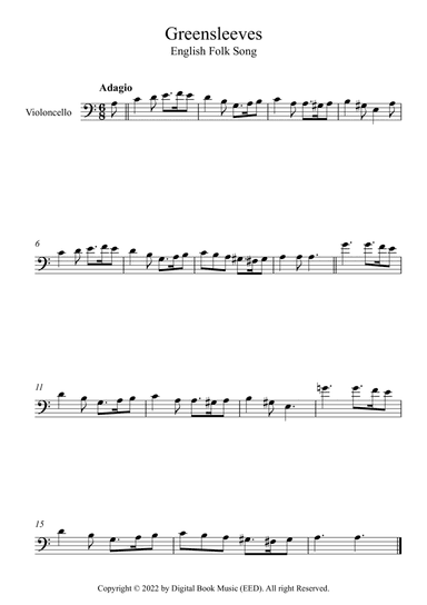 Greensleeves - English Folk Song (Cello)